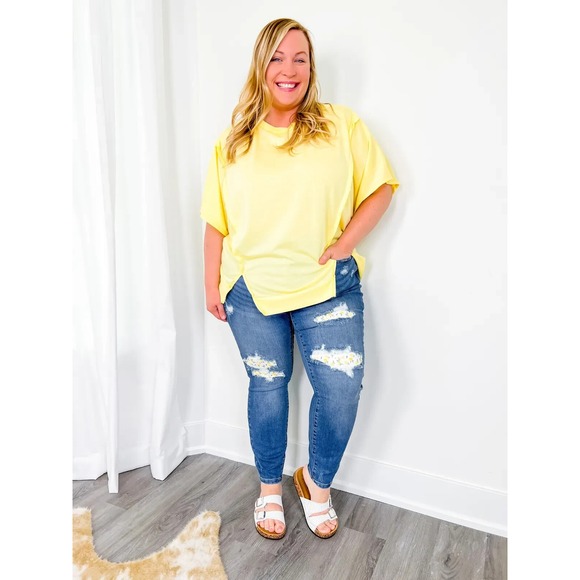 Judy Blue Skinny Lemon Patch Jeans high waisted SKINNY Size 16W 16 W NEW - Picture 2 of 4